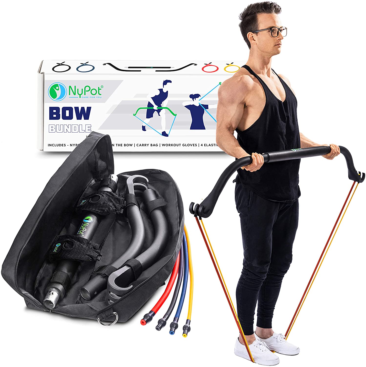 NYPOT Premium Bow Portable Gym - at Home Workout Equipment Men and
